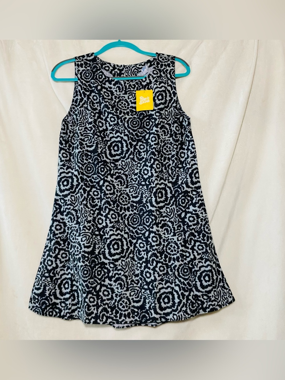 Ripskirt Hawaii Night Blooms Sleeveless Black & Gray Dress SZ xs